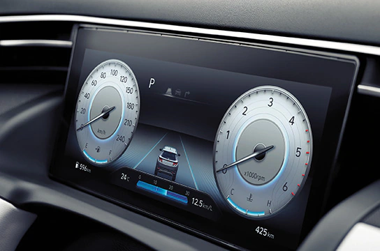 Hyundai Tucson Tablero de instrumentos digital de 10.25 pulgadas.
